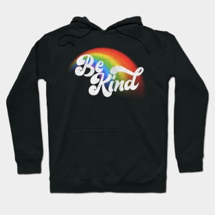 Be Kind / Retro Faded Rainbow Design Hoodie